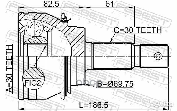 Шрус наружный 30X72.5X30 0110GRJ150 Febest