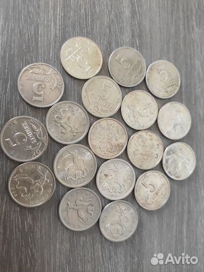 Монеты 5 копеек 1997-2006(ммд,спмд)