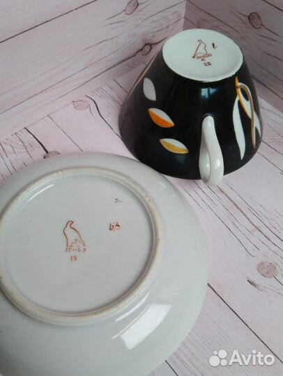 Чашка с блюдцем Рыбки