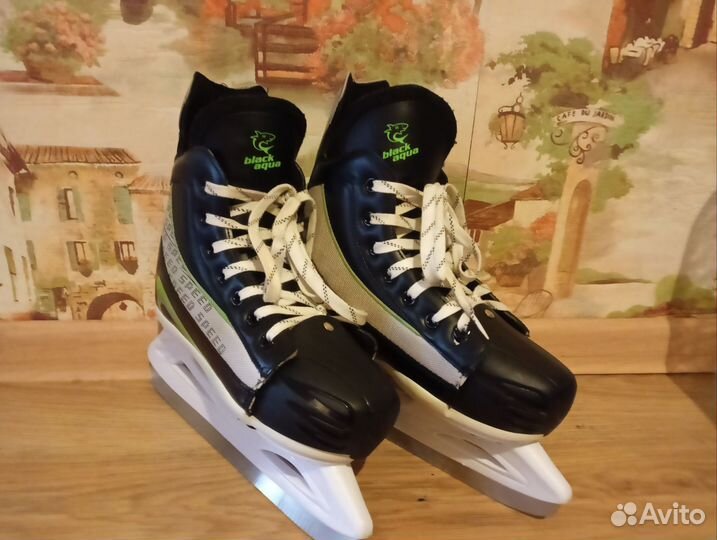 Коньки хоккейные black aqua 36-39 р