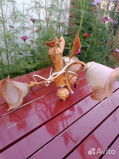 Люстра потолочная СССР бу трех рожковая от