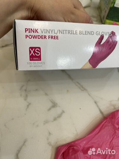 Перчатки нитриловые виниловые xs размер