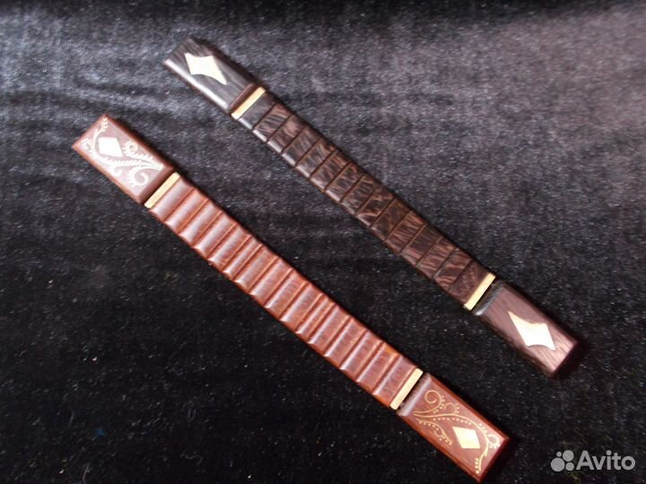 Чётки из дерева Бонгосси с всечкой металла