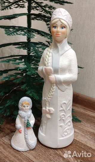 Снегурочка СССР пластик. Дед мороз пластик