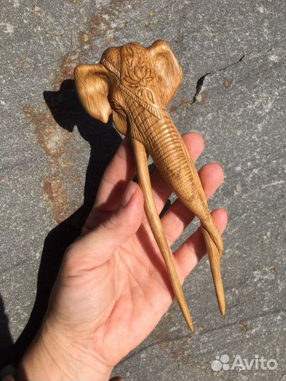 Заколка для волос из дерева ручной работы