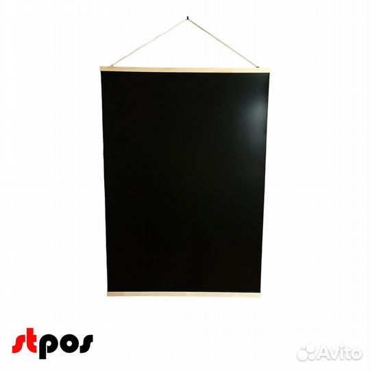 Табичка черн мел подв гибк 700х1000 мм, с дер рейк