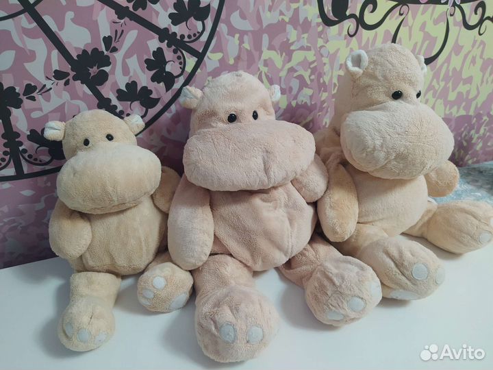 Мягкая игрушка бегемот,крокодил