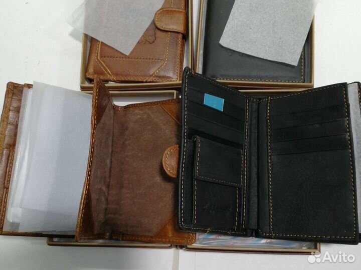 Мужские кошельки из кожи Степной Волк