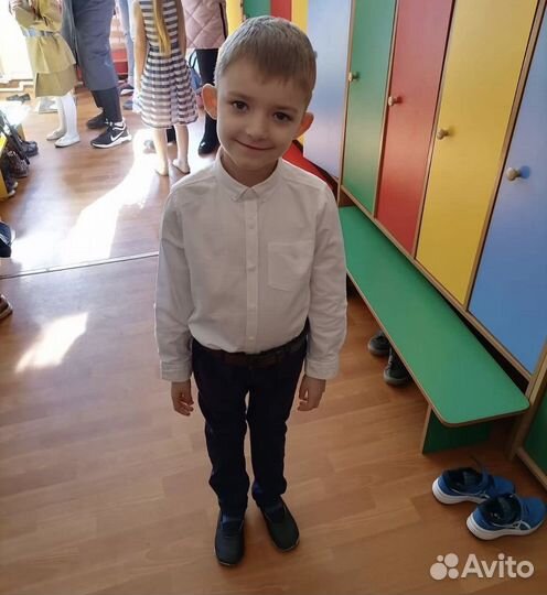 Комплект на мальчика (брюки+белая рубашка), 116