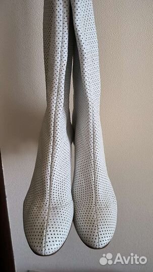 Винтажные кожаные сапоги-чулки Италия 41р