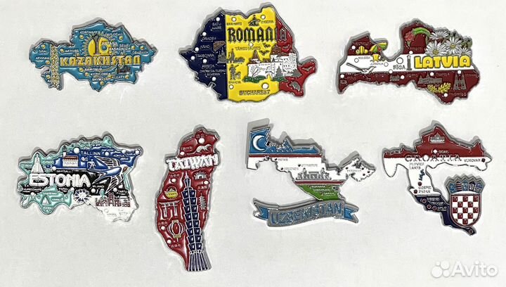 Металлические магниты на холодильник