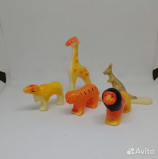 Игрушки животные из ссср. 5шт. Пластик