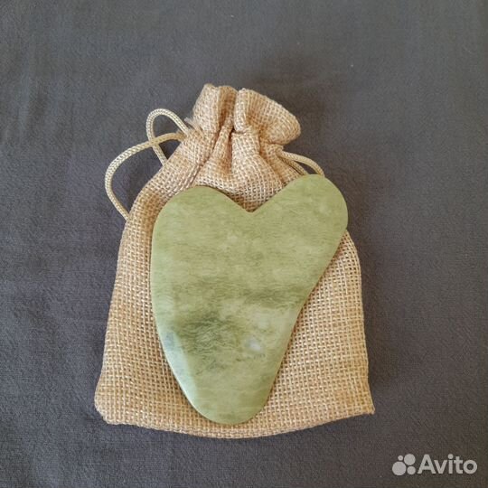 Скребок гуаша нефритовый