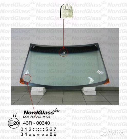 Ветровые стекла toyota RAV 4 II 3RGR,5RGR, шт 03/07-06/01 nordglass 8323agnblv1B