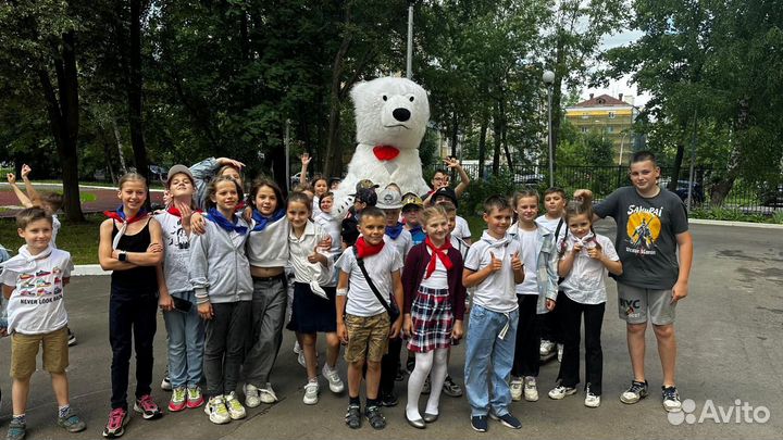 Белый мишка поздравление ростовая кукла