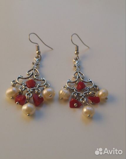 Серьги с жемчугом - украшения ручной работы