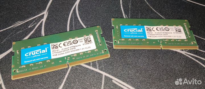Оперативная Память Crucial DDR4 sodimm 16gb(2x8gb)