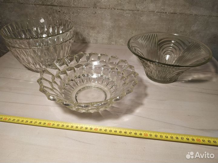 Ваза салатник конфетница цветное стекло СССР