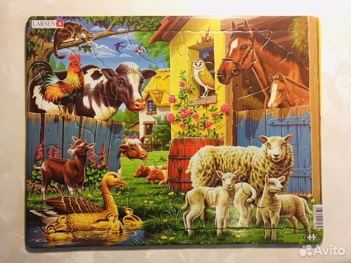 Пазлы Larsen животные фермы, 23 детали