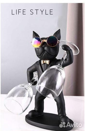 Держатель для бокалов французский бульдог