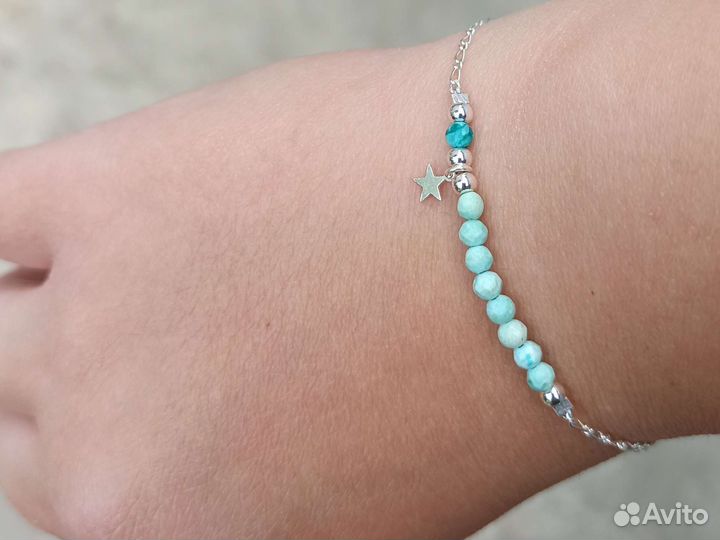 Браслет из серебра с бирюзой