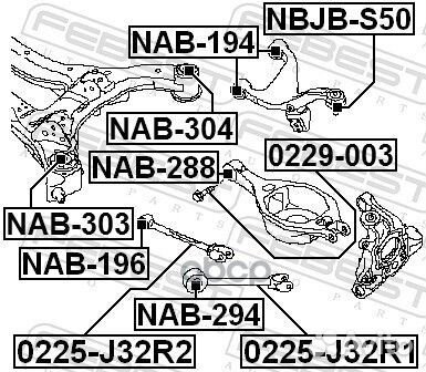 Сайлентблок задней балки febest NAB-303