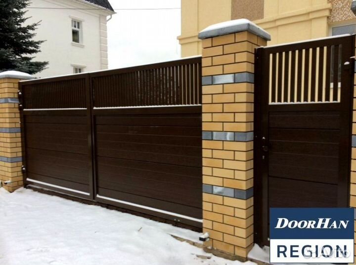 Ворота с калиткой распашные