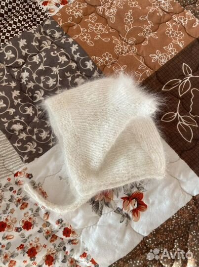 Детская вязаная пуховая шапка с ушками Кошка