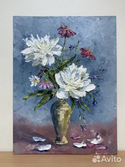 Картина маслом на холсте цветы