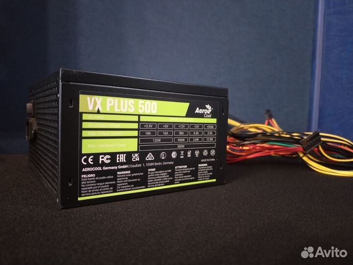 Блок питания 500 W Aerocool vx plus 500