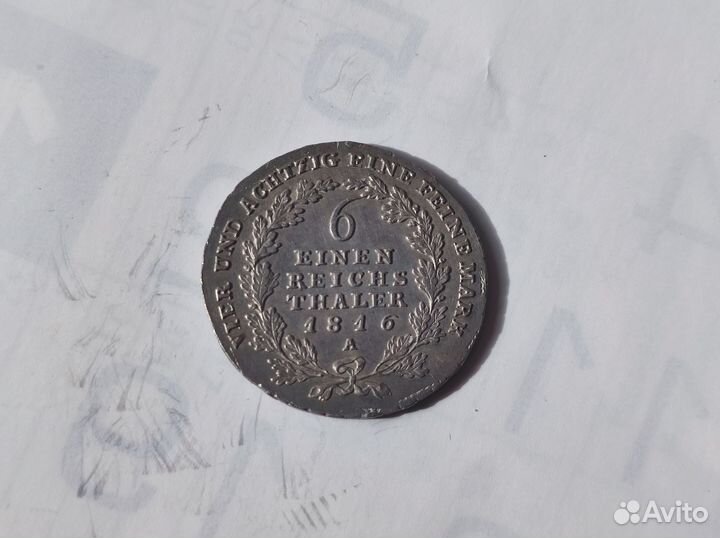 1/6 Рейхсталера 1816 A Фридрих Вильгельм III