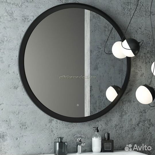 Зеркало Континент Planet Black LED D800 с подсветкой с бесконтактным выключателем злп684