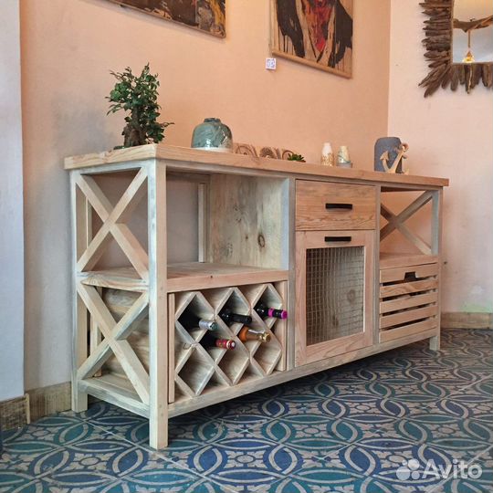 Винная полка, мини-бар, винные стеллаж из массива