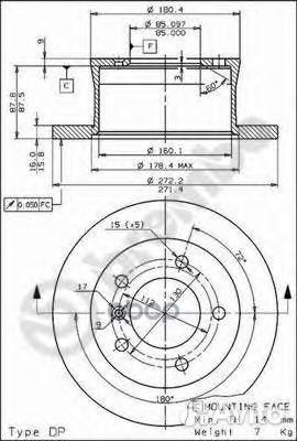 Диск тормозной Standard зад LCV 08772510 Br
