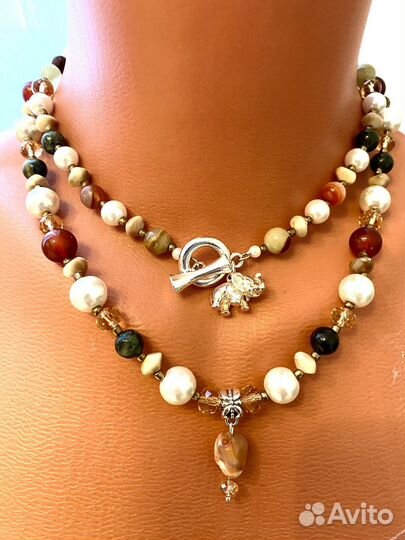 Бусы чокеры из натуральных камней