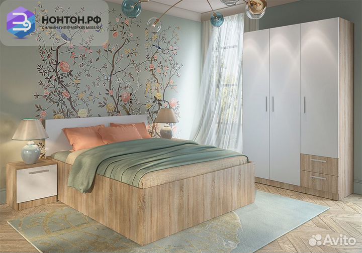 Спальня Илга №1 дуб сонома / белый