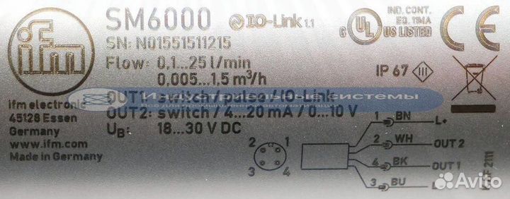 Датчик потока ifm SMR12ggxfrkg/US-100