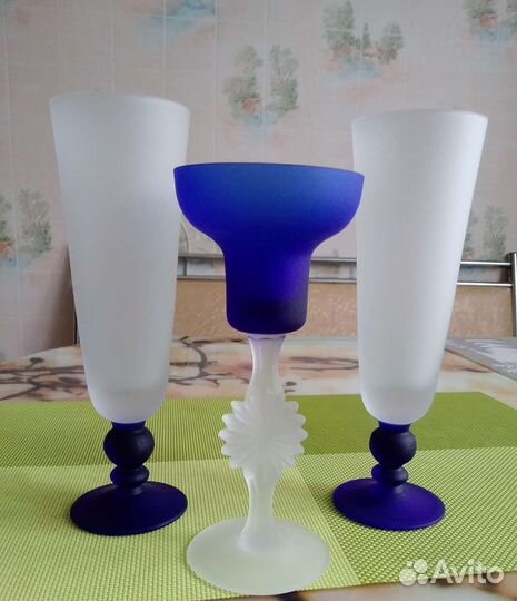 Фужеры и подсвечник Гусь Хрустальный