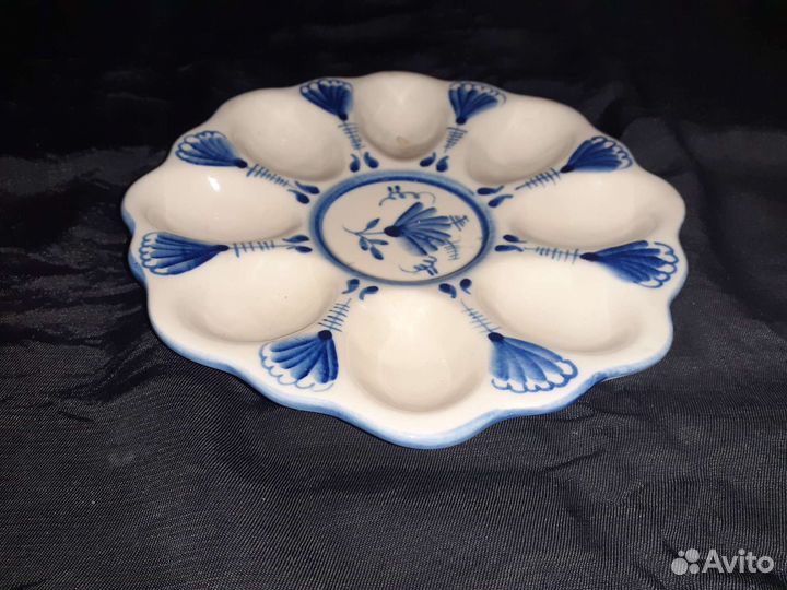 Фарфор, Гжель, посуда СССР, Пасхальный набор, яйца
