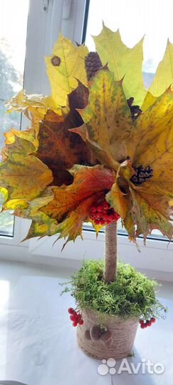 Топиарий из кофейных зёрен, натуральных материалов