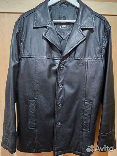 Кожаная куртка camel, р-р 52, новая