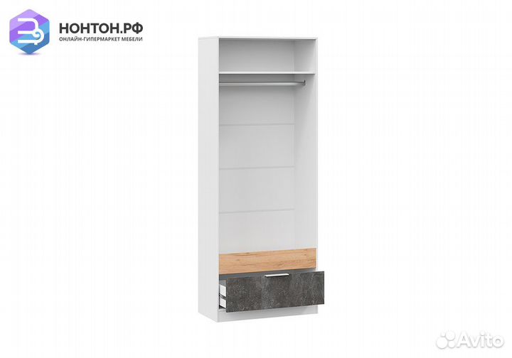 Шкаф 2-х створчатый Чарли белый / дуб крафт золото