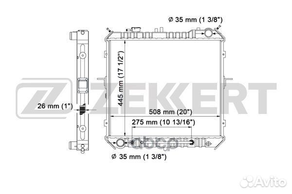 Радиатор охл. дв. Kia Sportage 97- mk-1063 Zekkert