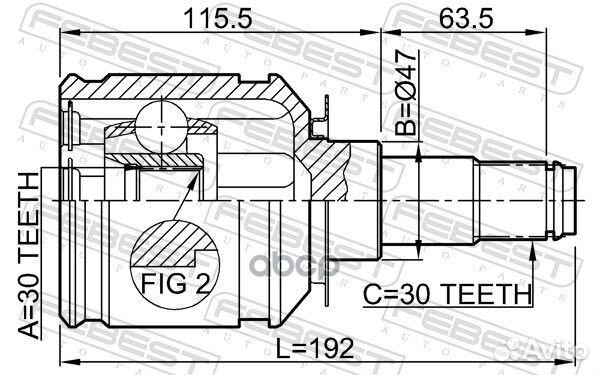 Шрус внутренний toyota land cruiser prado 120 2