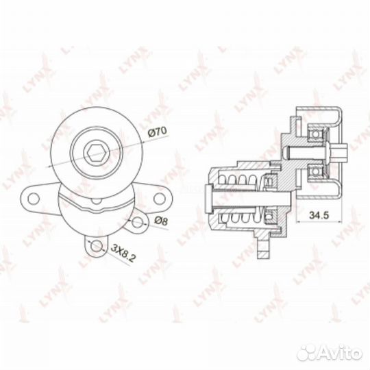 Lynxauto PT-3028 Натяжитель ремня навесного оборуд