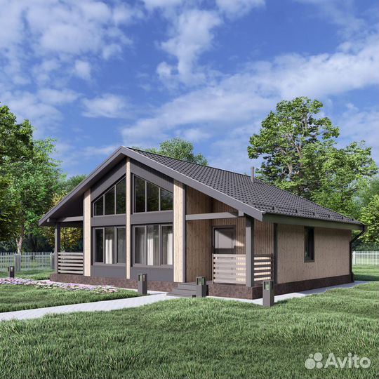 Каркасный дом 93,39 м² под ключ