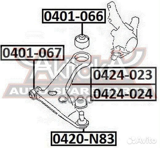 Опора шаровая переднего рычага 0420-N83 asva