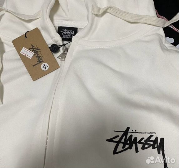 Зип худи stussy белое