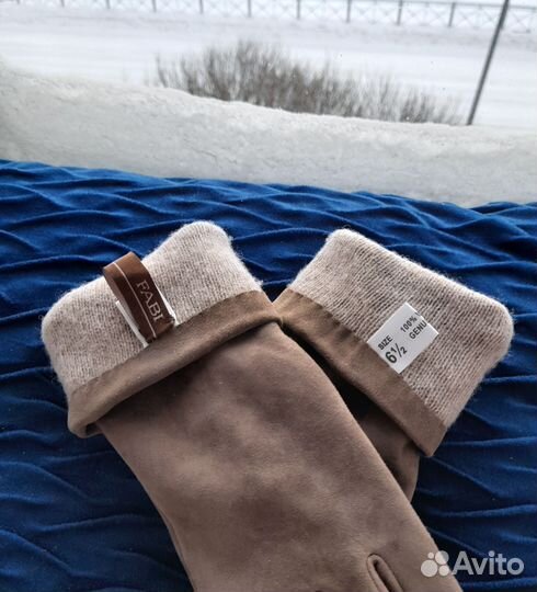 Перчатки женские натуральная замша 6,5