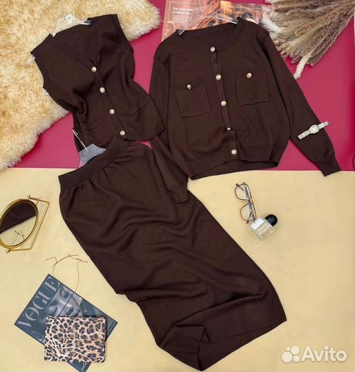 Костюм тройка женский трикотажный